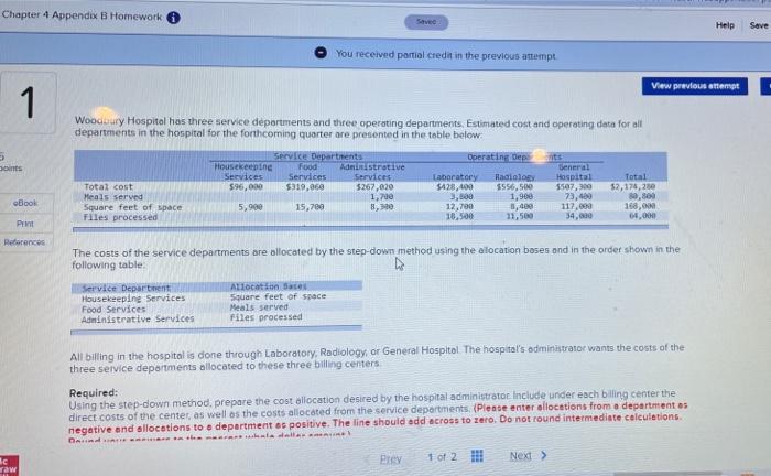  Chapter 4 Appendix B Homework Help Save You received partial credit