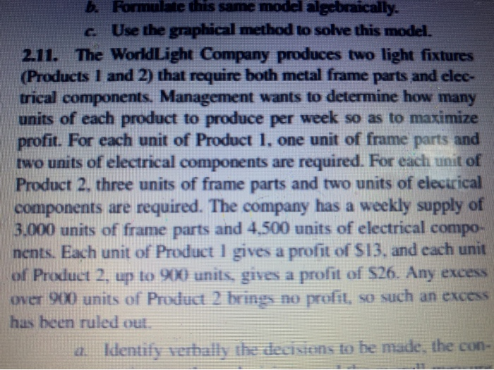  1.formulate and solve a linear programming model for this problem on