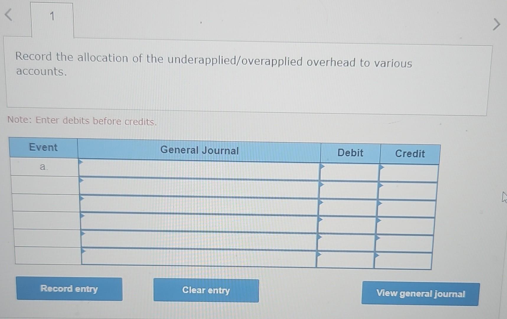 a transaction/event, select "No journal entry required" in the first account field.)