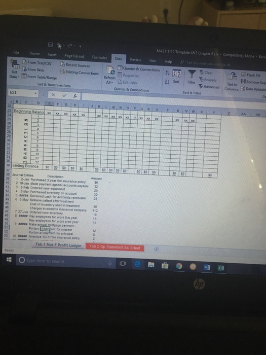 Tab 1 Not F Profit L Type here to search MAST 1110