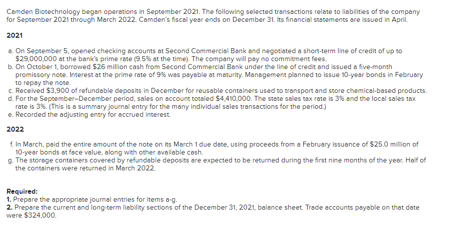 I need help with the journal entries from E, F and G