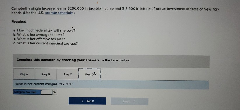 schedule.) Required: eBook Ask a. How much federal tax will she owe?