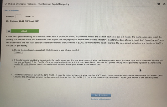 thanks will upvote!!! Ch 11: End-of-Chapter Problems - The Basics of Capital