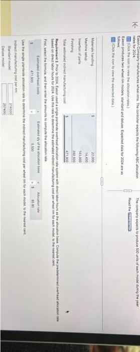 determine the estimated indirect manufacturing cost per wheel rim for each model,