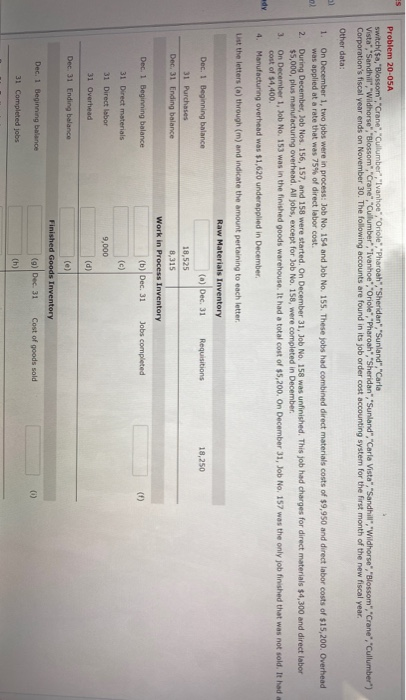  ES Problem 20-05A switch($a, Blossom", "Crane", "Cullumber", "Ivanhoe", "Oriole", "Pharoah", "Sheridan",