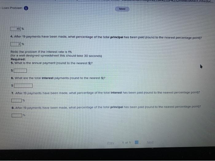 You borrow money on a self liquidating installment loan (equal payments at