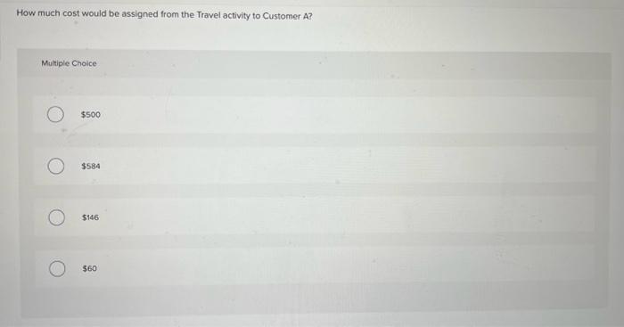 with the following activity rates: Two of the company's many customers include