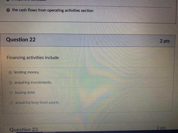 by issuing a six-month note the declaration of a cash dividend Question