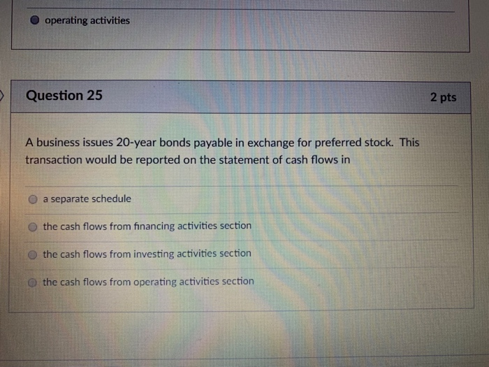 of cash flows prepared by the indirect method in O the cash