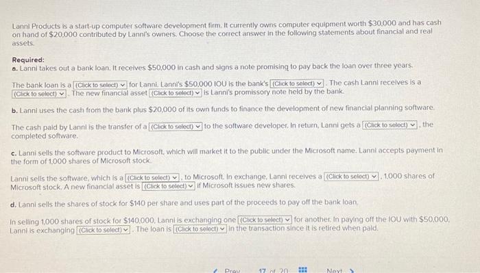  Lanni Products is a start-up computer software development firm. It currently