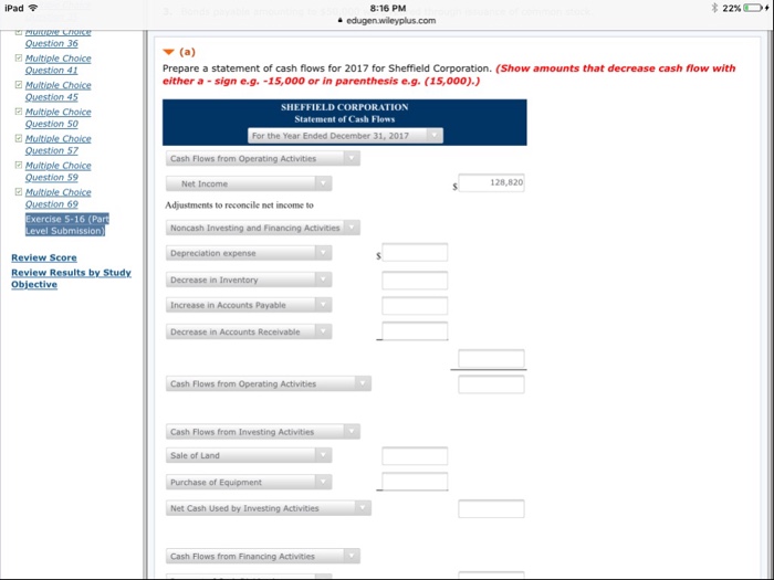 Submission) A comparative balance sheet for Sheffield Corporation is presented below December