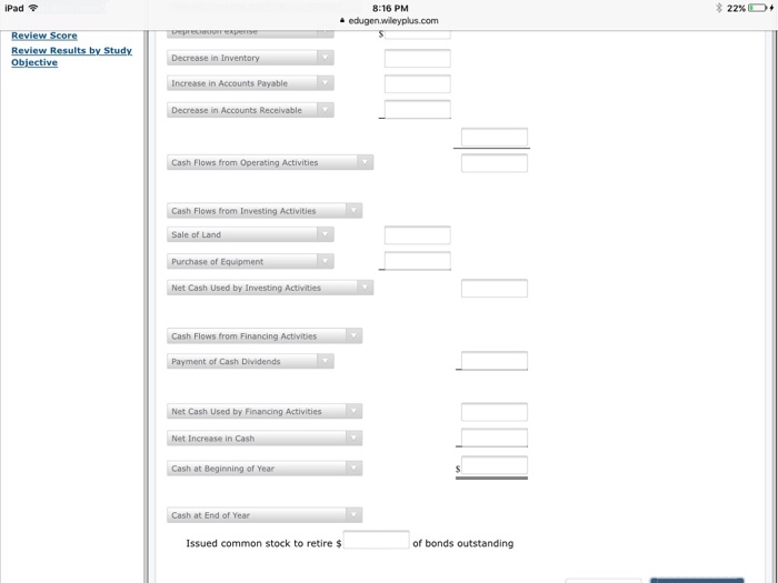 31 Assets Cash Accounts receivable Inventory Land Equipment Accumulated Depreciation-Equipment 2017 2016