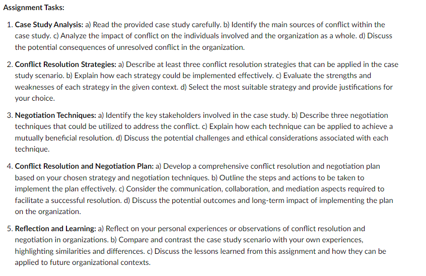  Assignment Tasks: 1. Case Study Analysis: a) Read the provided case