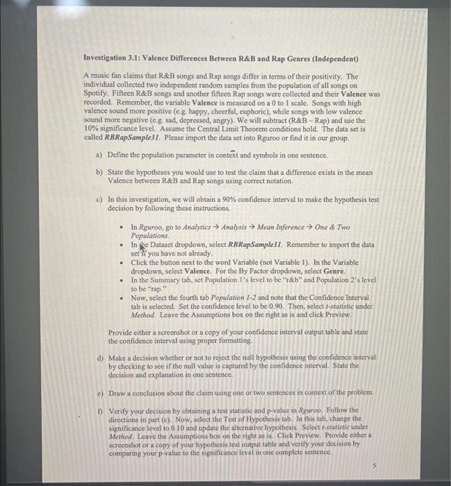 to what the null hypothesis e. The conclusion of he Fest of