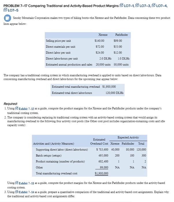 i need hep help on questions 1-4 PROBLEM 717 Comparing Traditional