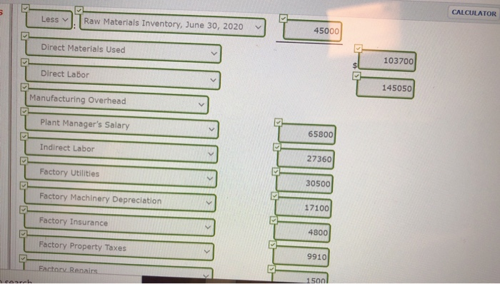 fiscal year ended June 30, 2020. Raw Materials Inventory 7/1/19 Raw Materials