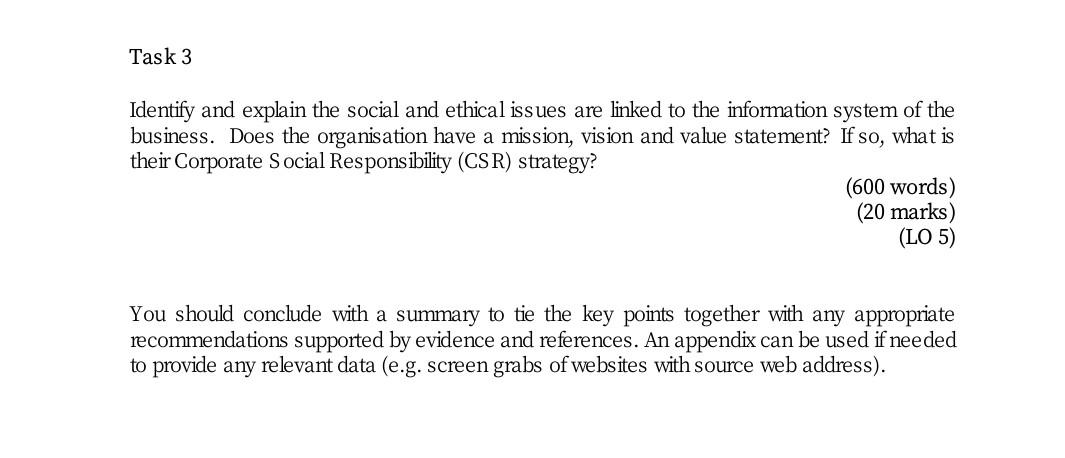 select any 2 and solve task 3 asap Identify and explain