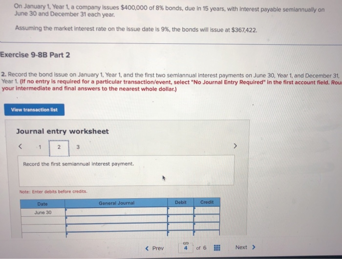 below) On January 1, Year 1, a company issues $400,000 of 8%