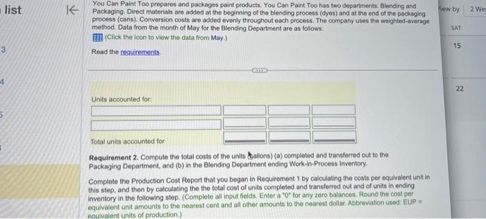 Production Cost Report - Blending Department (Partial) Month Ended May 31 costs