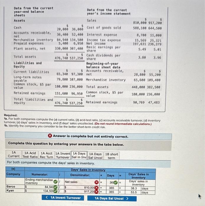 companies compute the (a) current ratio, (b) acid-test ratio, (c) accounts receivable