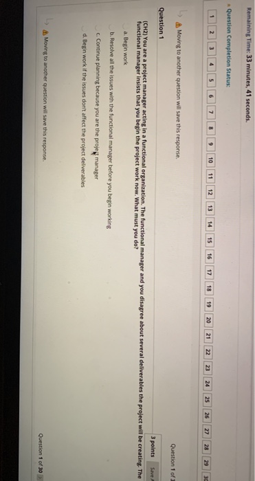  Remaining Time: 33 minutes, 41 seconds. Question Completion Status: 1 5