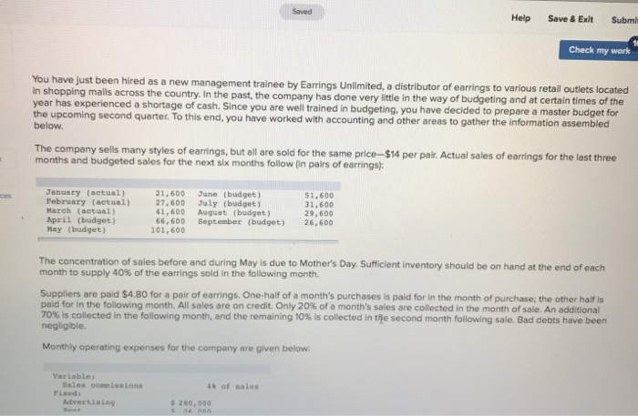  Saved Help Save & Exit Subm Check my work You have