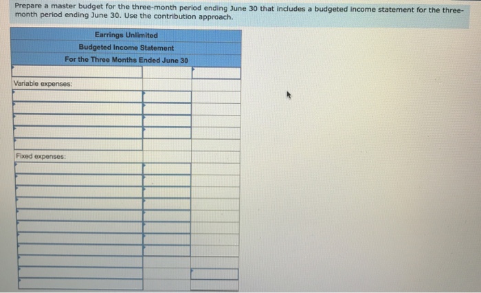 retail outlets located master budget for The company ells many styles of