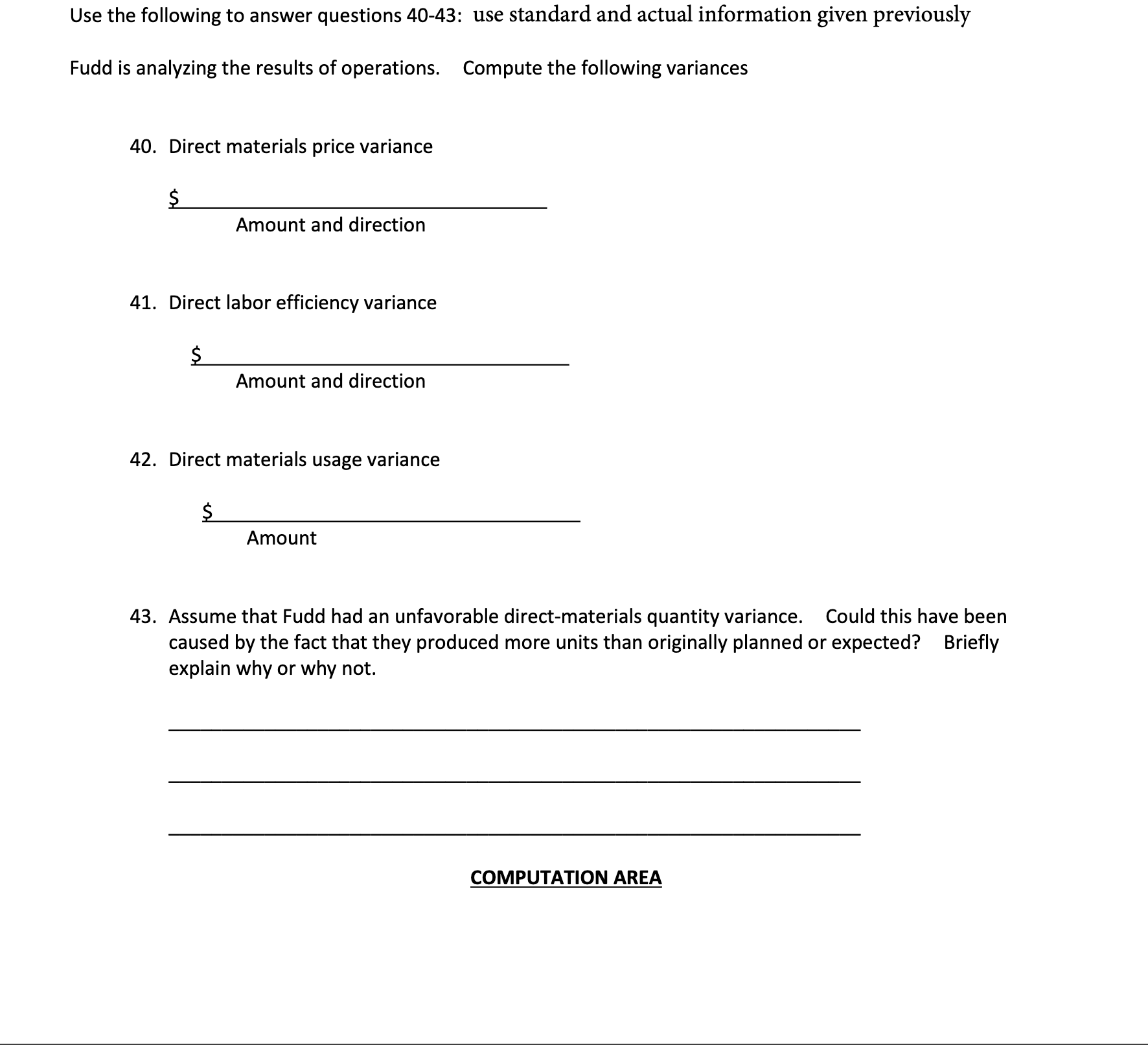  i need help with homework please show work Jse the following