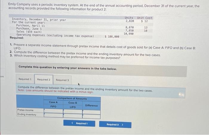 inventory system. At the end of the annual accounting period, December 31