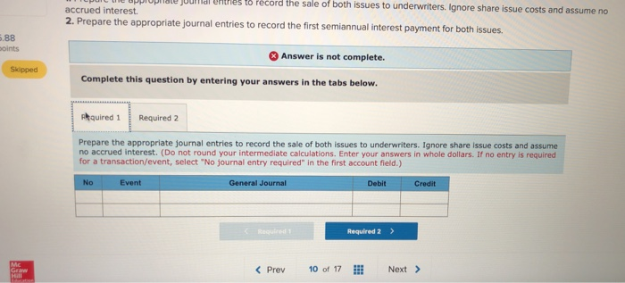 on Internet sites. Assume the following were among the debt offerings reported
