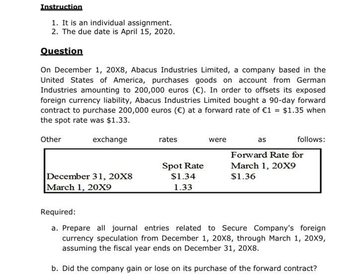  Instruction 1. It is an individual assignment. 2. The due date