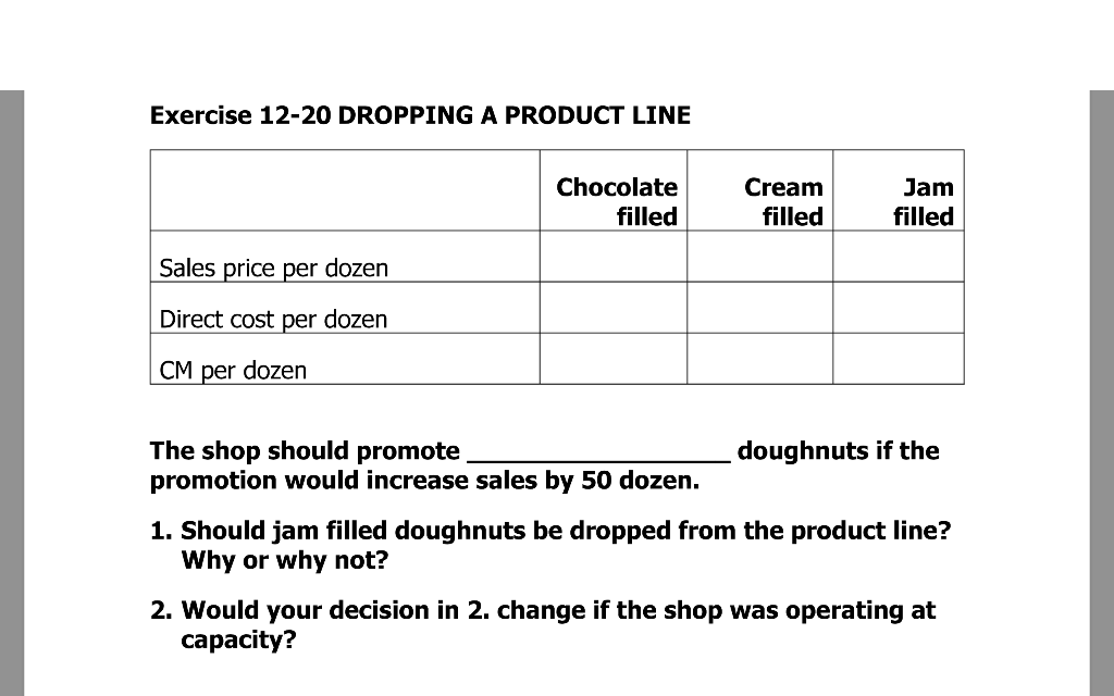 A doughnut shop makes three basic types of doughnuts: cream filled, chocolate