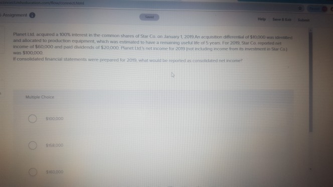 conneit.mheduction.comUow/connecthtml S Assignment Help Seve&Ex Sub Planet Ltd acquired a 100%