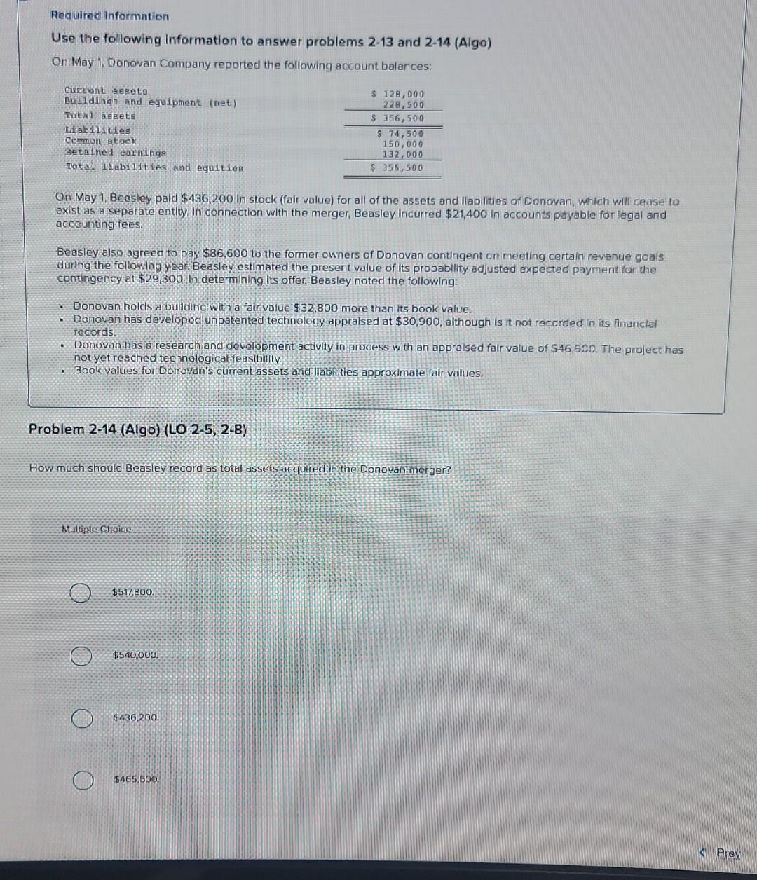  Work and answer please Required Information Use the following information to