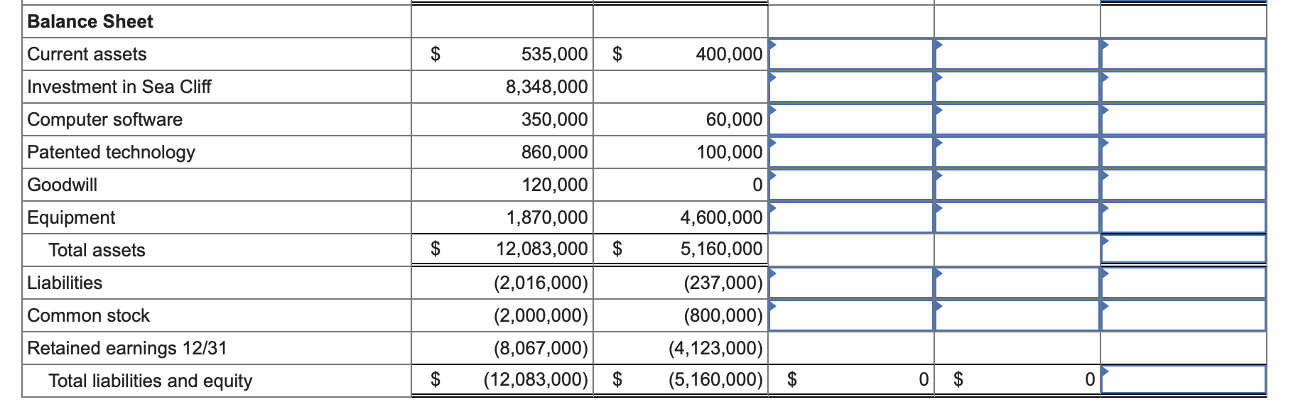 utilize Sea Cliff's technology and computer software. These items had fair values