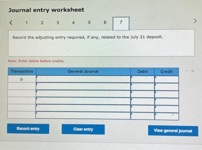 if any, related to bank service charges. Note: Enter debits before credits.
