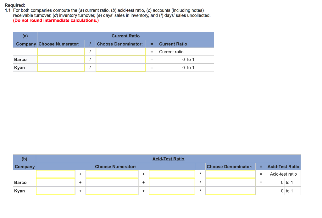 from the financial statements of two companies competing in the same industry