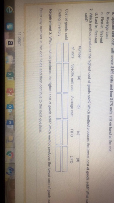 1 Beginning inventory 9 units 165 1,485 15 Purchase 5 units 166