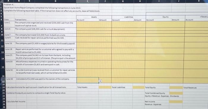  Problem 4 Problem 4 : The following transactions occurred for Olivier