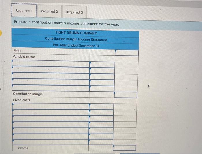 LO A1 The following costs result from the production and sale of