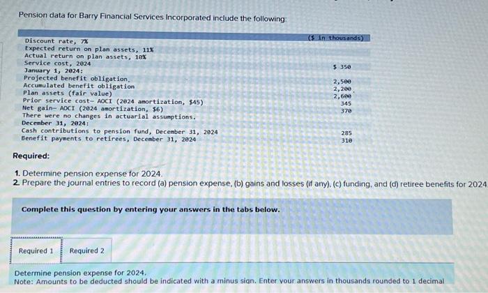  only one question left pls be right Pension data for Barry