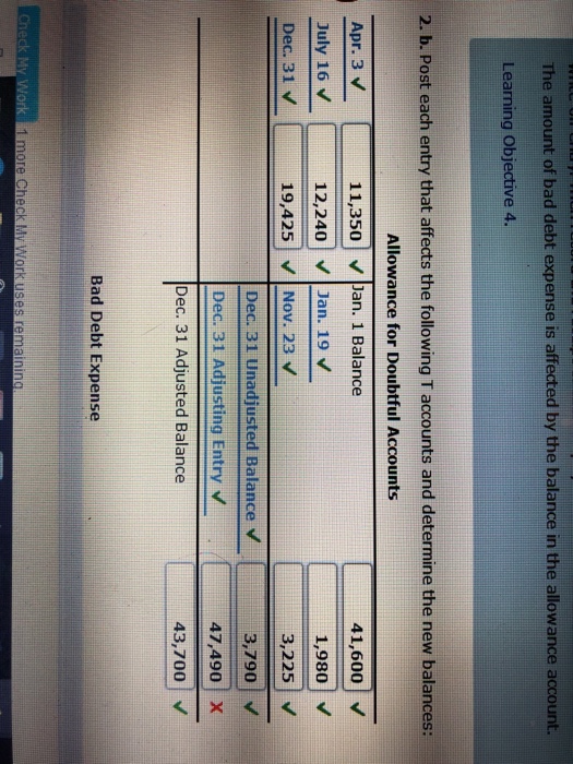  This is for allowance method entries. What did I do wrong?