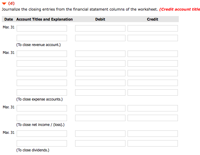 the worksheet for Lampert Roofing at March 31, 2017, are as follows