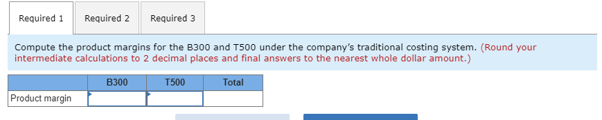 of industrial component parts-the B300 and the T500. An absorption costing income