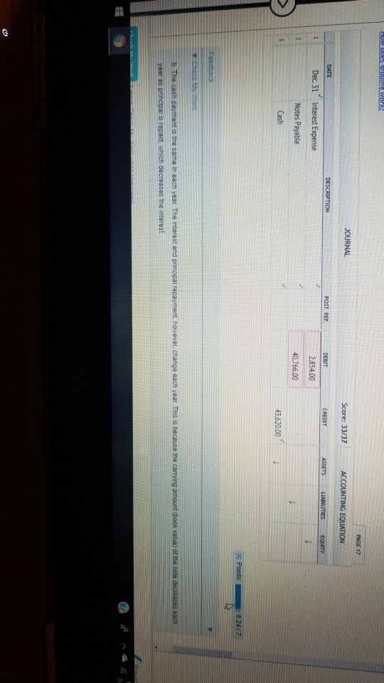 Accounts for exact warding of account tiies c. Describe how the annual