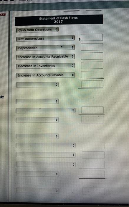 cash flows. (Enter negative amounts using either a negative sign preceding the