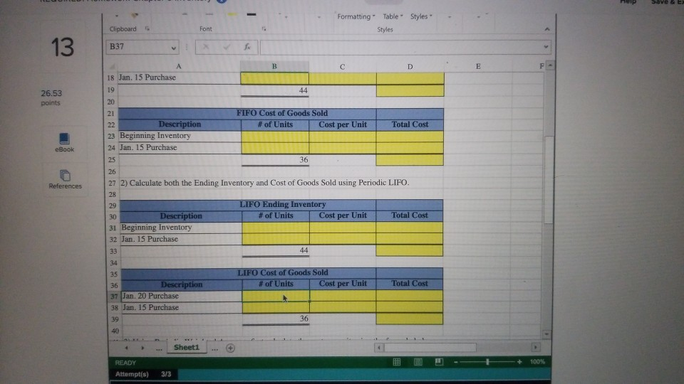 ED: Homework Chapter 6 Inventory i Saved Help Save & 1. Calculate