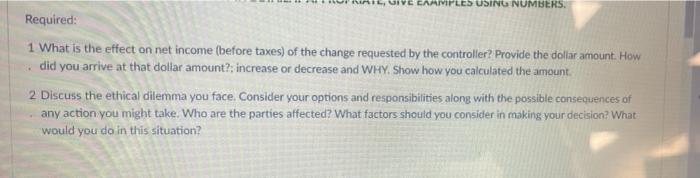 Industries. Your immediate superior is the controller who, in tur, reports to