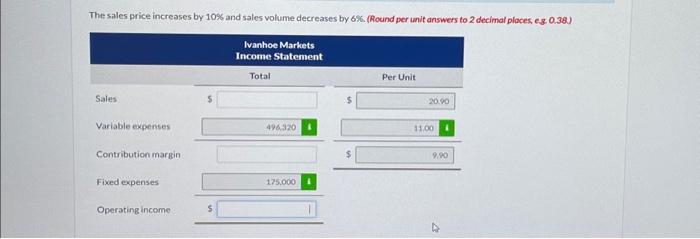 with the numbers to get to final answers. Please note in section