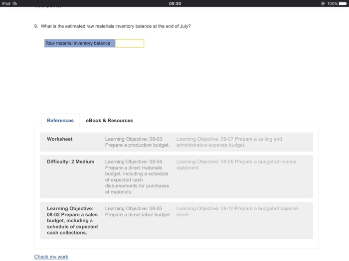 Prepare a production budget. administrative expense budget. Difficulty: 2 Medium Learning objective: